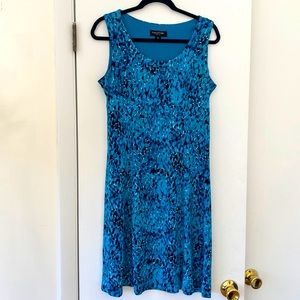 Perceptions - sz 12P - Sleeveless dress - turquoise blue/black and white flecks
